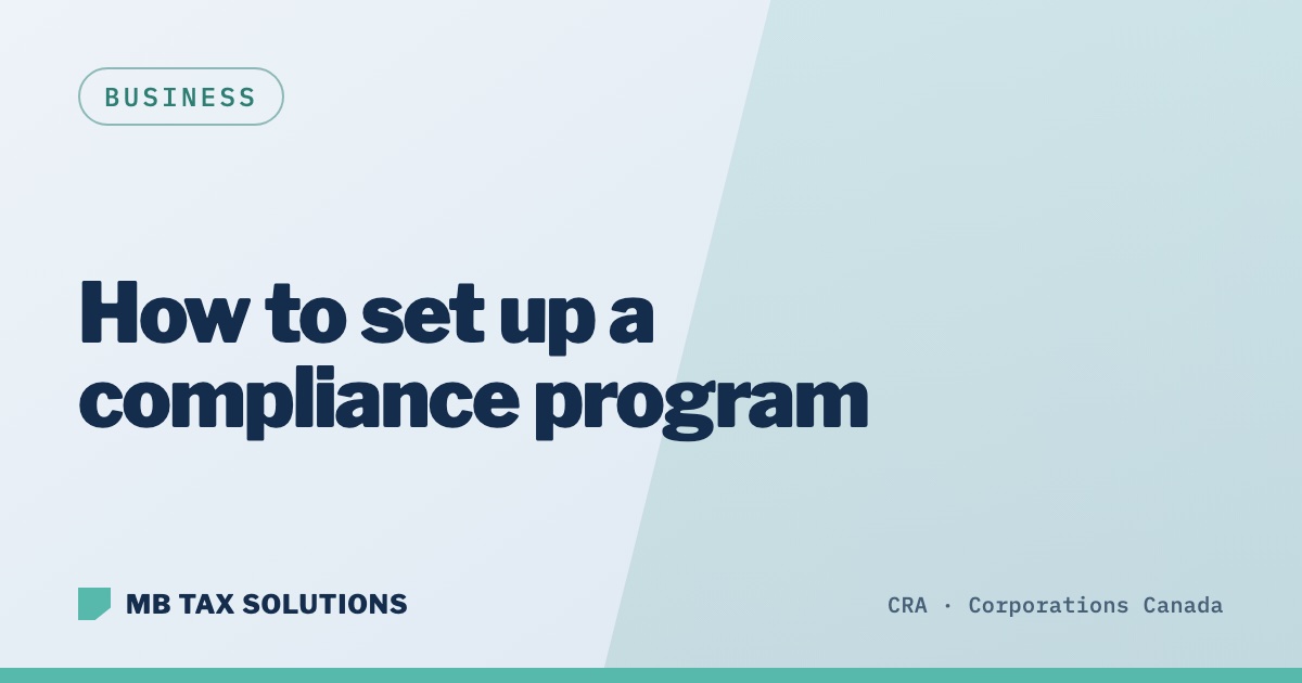 How to set up a compliance program, a guide by MB Tax Solutions